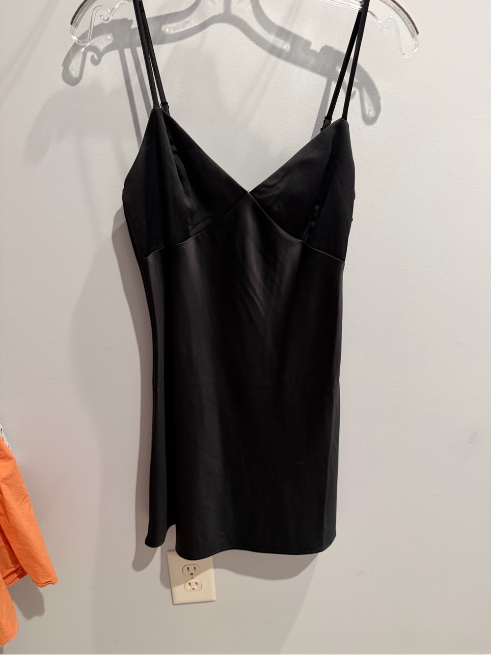 H&M Black Satin Slip Mini Dress